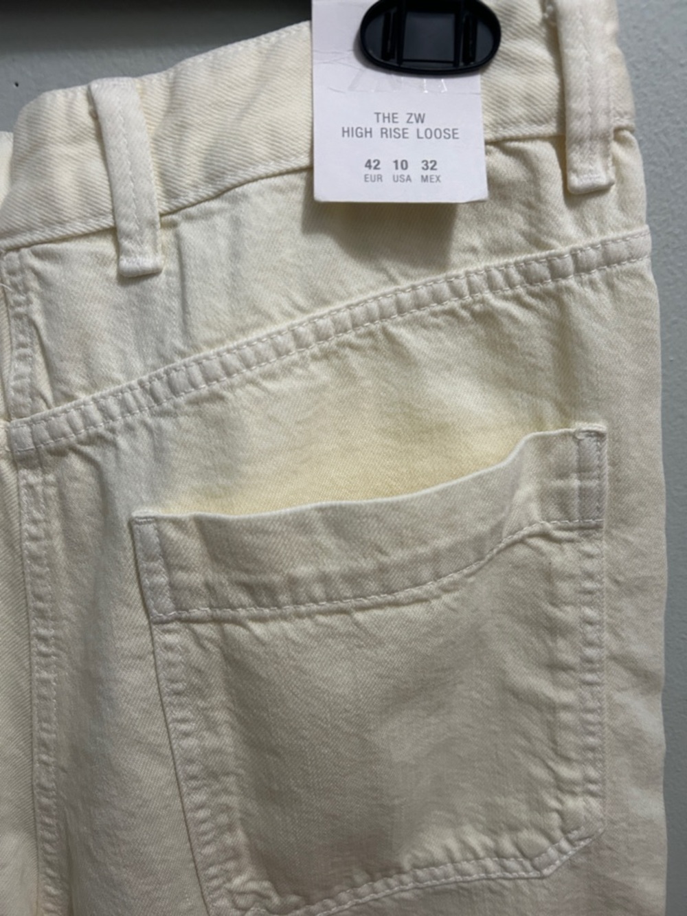 Women's Loose fit wide Leg Jeans - Cream - Picture 3 of 7